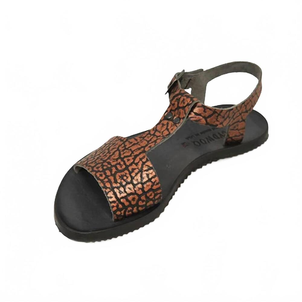NEW CYDWOQ women's straps-c sandals in copper metallic w/ black sole